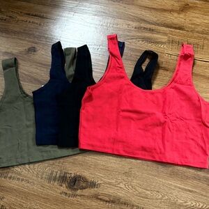 American Apparel Women's Crop Tops - Olive, Navy, Black, Red